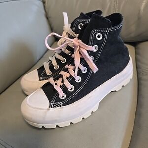 Converse Chuck Taylor All Star Lugged High Black White Platform Womens Size 4.5